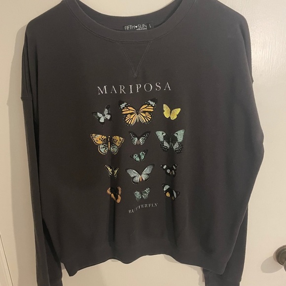 Gray Butterfly crewneck - Picture 1 of 3